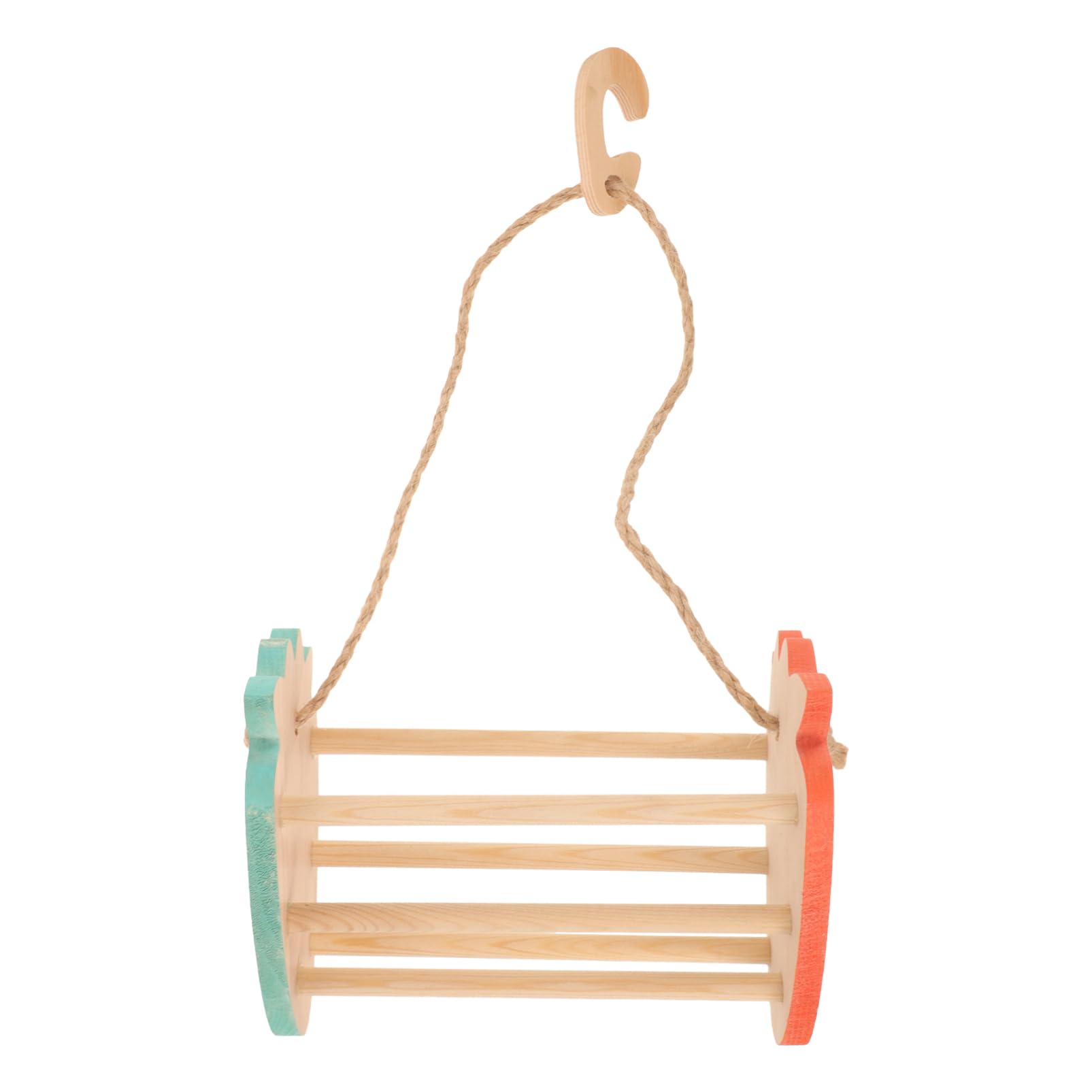 BESPORTBLE 3pezzi Giocattolo Per Uccelli Legno Con Altalena Per Pappagalli Posatoio Appeso Per Cockatiel e Parrocchetti Giocattolo Da Masticare e Decorativo Design Chic e Pratico Per