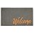 mDesign Rectangular Coir and Rubber Entryway Welcome Doormat with Natural Fibers for Indoor or Outdoor Use - Decorative Script Welcome Design - Grey/Natural