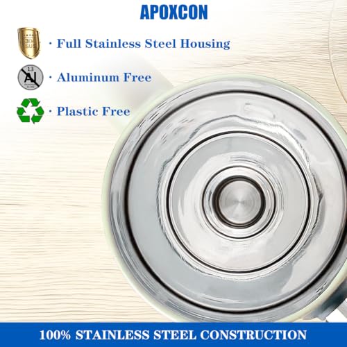 Image of APOXCON Electric Coffee Percolator All Stainless Steel Coffee Maker with Glass Knob Classic Coffee Pot with Keep Warm Cordless Serve - No Aluminum No Plastic Contact with Beverage Cream (12 Cup)