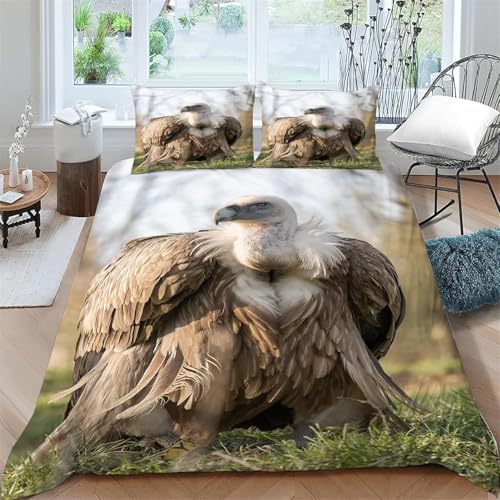 Funda Nordica Cama 90 Buitres Funda Nórdica Edredon Aves Silvestres Fundas Nórdicas 150x200 Microfibra Suave Ropa de Cama con Cremallera y 2 Fundas de Almohada 50x75 P.1066