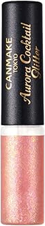 Canmake Aurora Cocktail Glitter Cream 03 Cranberry Sangria 0.1 oz (2.9 g) Glitter Pearl Teardrop Bag Lower Eyelid