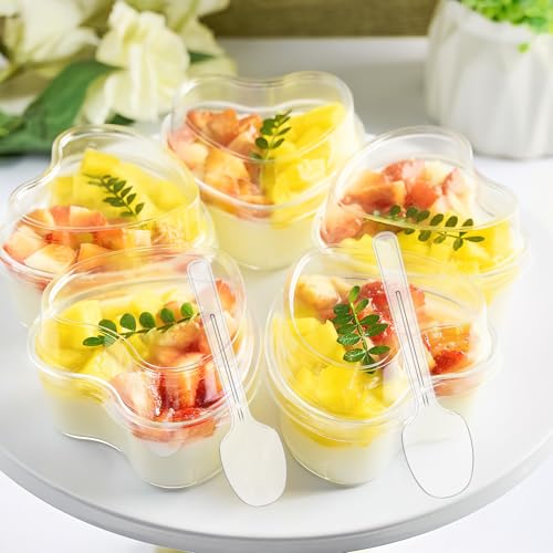Save 23% on 50 Heart-Shaped Dessert Cups with Lids & Spoons - Image 6