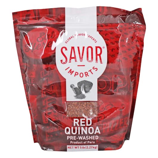 Savor Imports Red Quinoa, Pre-Washed, 5 Pound, Product of Peru, 2 per case