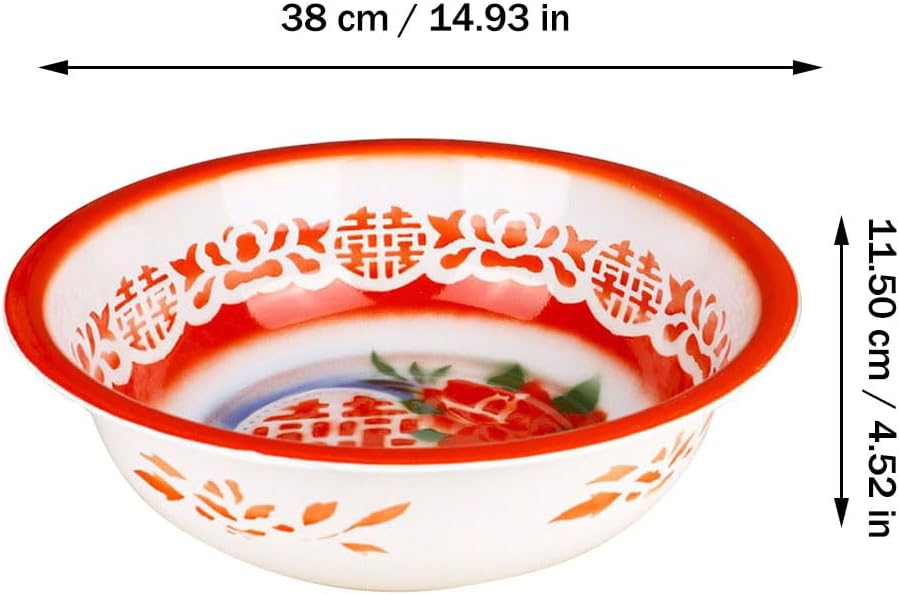 Enamel Washbasin Washing up Bowl Enamelware Basin Enamel Tray Enamel Wash Bowl Enamel Washing Basin Hot Pot Basin Enamel Deep Basin Enamel Food Plate Candy Plate Toddler Household