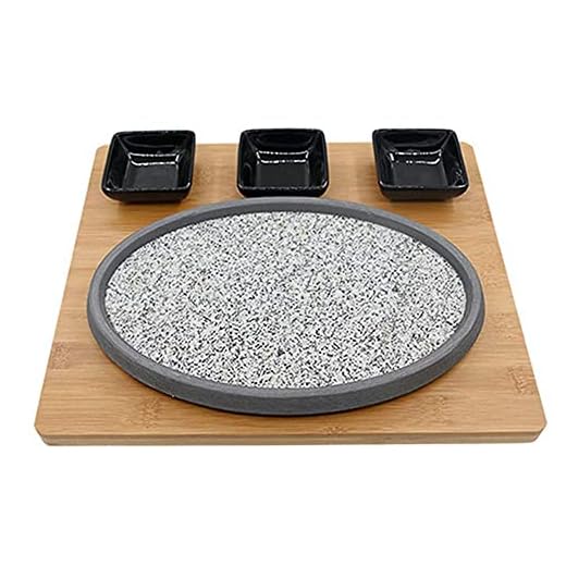 Skiffer Grillpannor Lava Biff Stenplatta Grundläge Set Hot Stone Grill Hög temperaturbeständighet Vulkanisk sten Rock Grill Grönsakspannor För utomhusgrillning