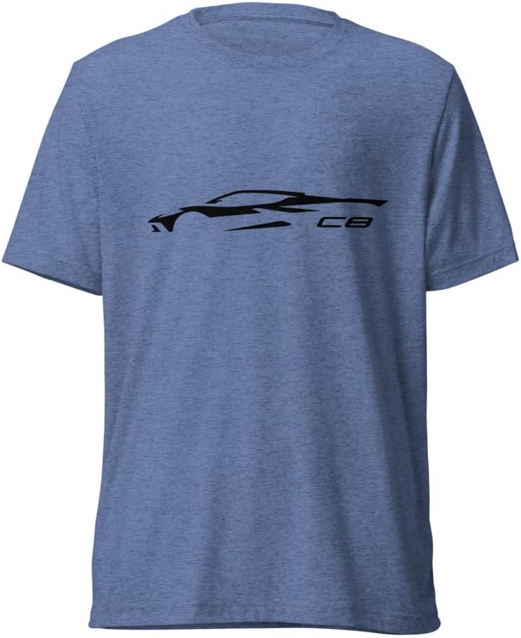 Sports Car C8 Silhouette Black 8th Gen Vette Owner Graphic T-Shirt | Car Enthusiast Gift