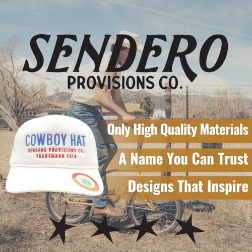 Image of Sendero Provisions Co. Cowboy Adjustable Snapback Foam Trucker Hat with Embroidered Design & Mesh Back for Breathability