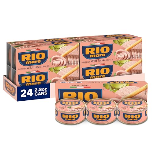 Rio Mare Premium Yellowfin Tuna in Olive Oil, 3 x 2.8 Ounce Can (Pack of 8, Total 67.2 Ounce), Italy's No.1 Tuna Brand, Wild Caught, High Protein Canned Tuna