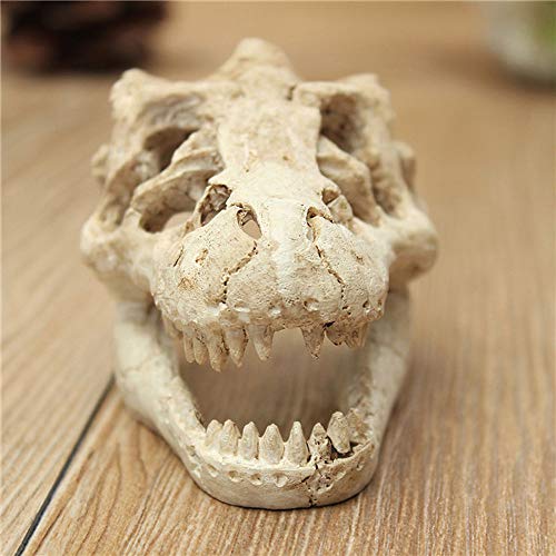 Decoración de acuario de Halloween Esqueleto Agujero Resina Dinosaurio artificial Cráneo Esqueleto Ornamento - Tanque de peces Cráneo Acuario Decoraciones cueva Paisajes Mascota Reptil Casa