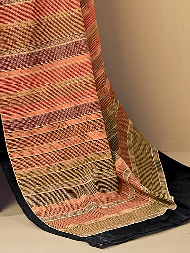 Image of AKHILAM Women's Abstract Tussar Silk Printed Saree With Unstitched Blouse Piece (KANTHA01 Parent)