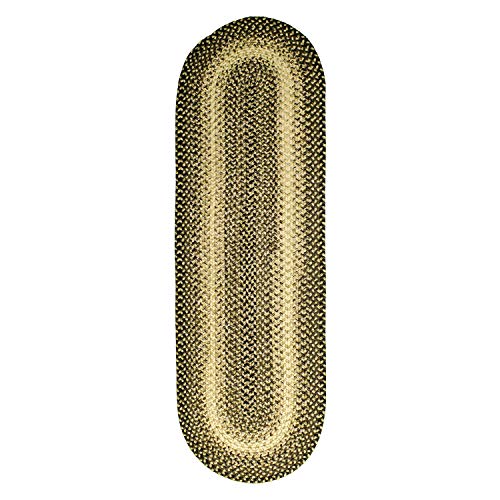 Super Area Rugs Ridgewood Farmhouse Braided Rug For Kitchen And Living Room Brown Velvet/Beige, 2' X 4' Oval Runner #TOP7