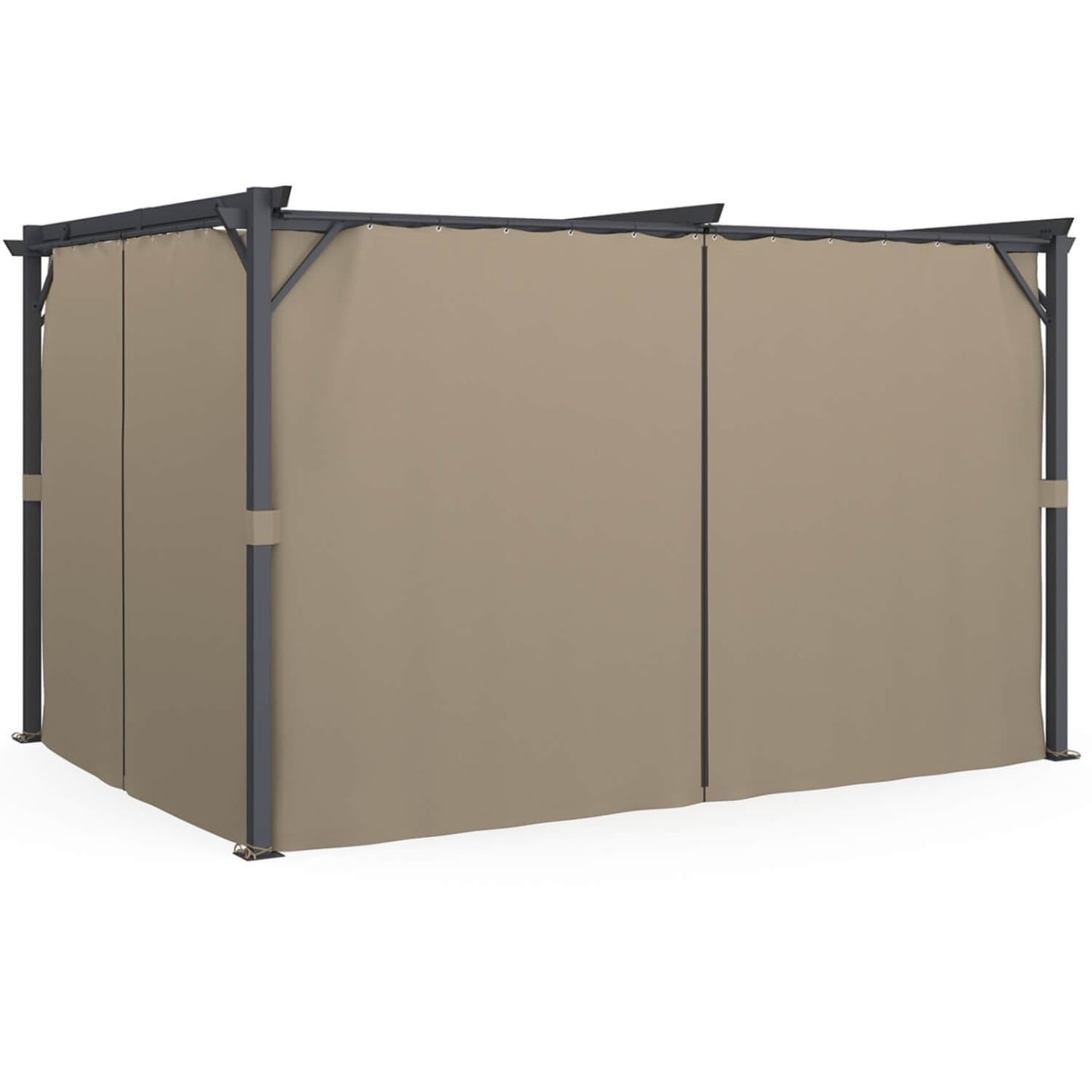 IDMarket - Pergola moustiquaire Toit rétractable 3x4 M et 4 Rideaux