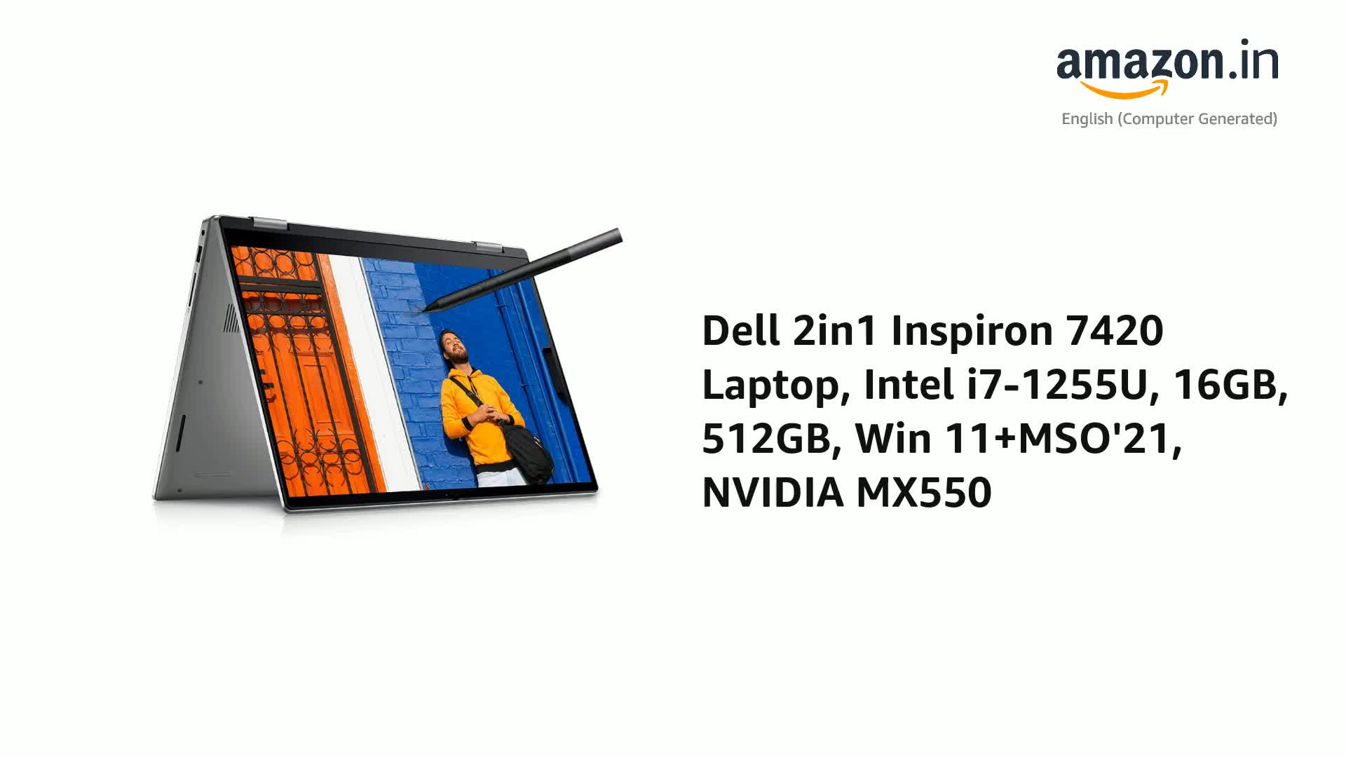 Dell 2in1 Inspiron 7420 Laptop, Intel i7-1255U, 16GB, 512GB, Win