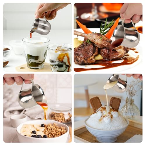 YEUIKERR 12 Pack Stainless Steel Bell Creamers 3 oz Mini Cream Pitcher Small Cream Jugs for Milk, Coffee, Jam, Sauces, Syrup by YEUIKERR - Image 8