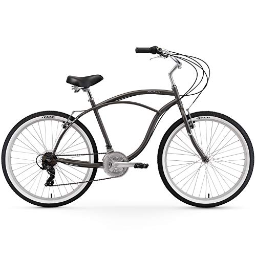 Firmstrong Urban Men's Beach Cruiser Bike, Single Speed Bicycle, 26 Inch Wheels, Matte Grey - Thumbnail 3