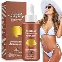 Bräunungstropfen Zum Trinken, Self Tanning Drops 60ml, Selbstbräuner-Tropfen zum Einnehmen für einen natürlichen Glanz, sicher und langanhaltend, verstärkt die natürliche Bräune, für alle Hauttypen