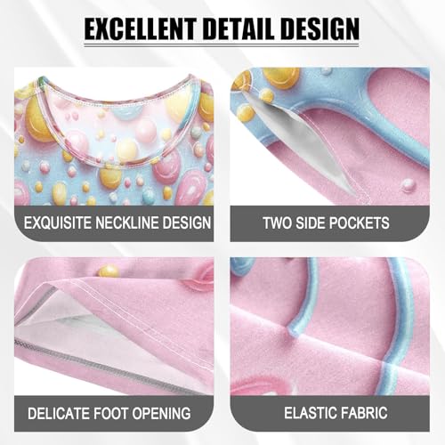 Pajama Sets Short Sleeve Candy Dripping Bubble Background Soft Cotton Summer Sleepwear 2 Piece PJS Size 5-14T3