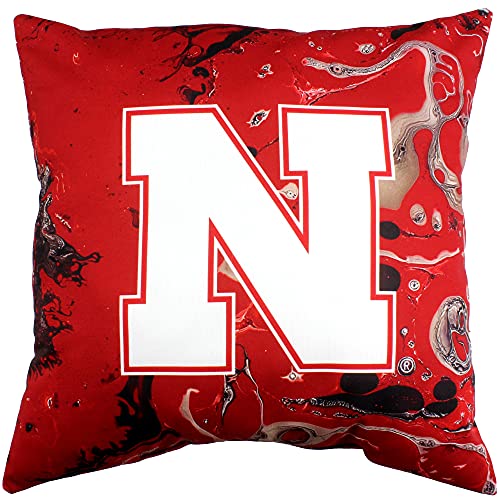 Image of College Covers Nebraska Cornhuskers 2 Sided Color Swept Decorative Pillow, 16 inch, Made in The USA