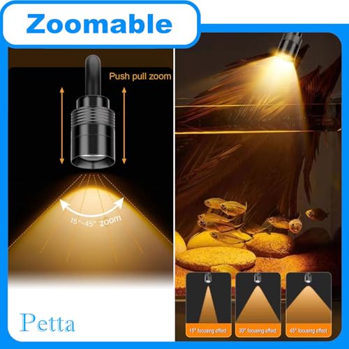 Image of Clip On Aquarium Light with Timer for 1-3 Gallon Fish Tank, Warm Natural Light for Blackwater & South American Style Tanks, USB Adjustable Brightness Nano LED for Betta & Shrimp, PA361-4