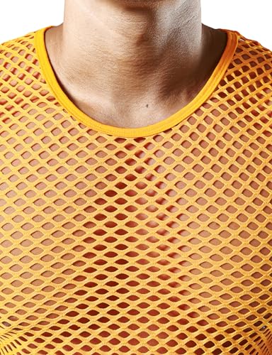Image of JOGAL Men's Mesh Fishnet Fitted Sleeveless Muscle Top