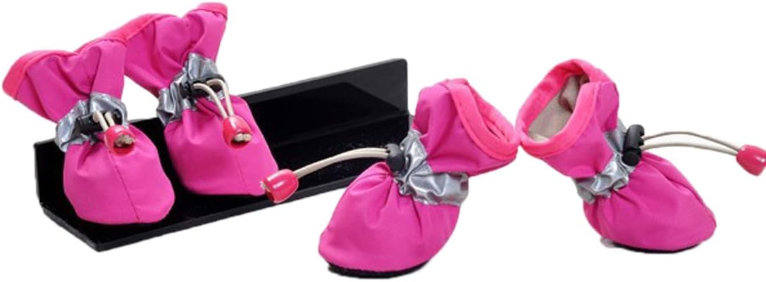 Ynport Pet Dog Shoes Waterproof Summer Spring Rain Boots for Small-Size Terriers 4pcs per Set