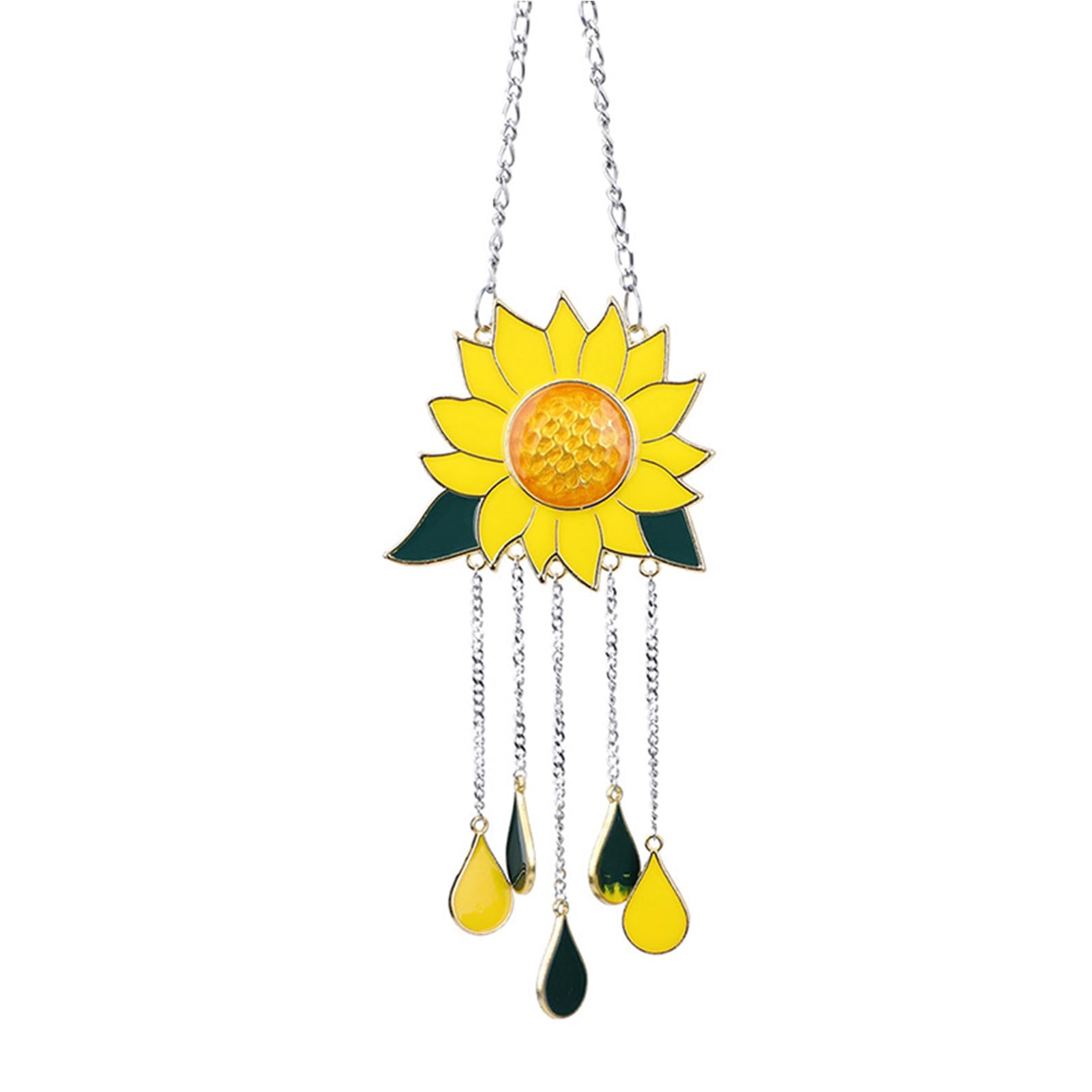 LIXSAZSE Stained Glass Suncatcher Sunflowers Wind Chimes Beautifully Home Decor Gift For Grandma Kitchen And Garden Decor Suncatchers For Hanging Stained Glass
