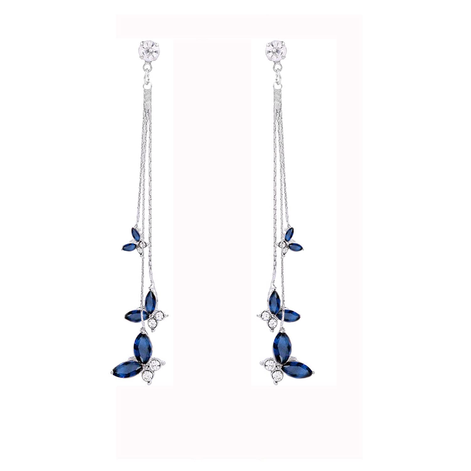 ZMJK Temperament Crystal Butterfly Drop Dangle Earrings For Women Girls Long Tassel Butterfly Stud Earrings, Zinc, No Inlay, (B0989WNHJC) Amazon Price History, Amazon Price Tracker
