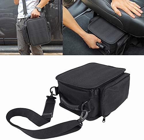 L&U Backseat arrière sous Le siège Sacs de Rangement Noir Stockage Portable Kits d'outils Organisateur de Poche pour 2018 2019 2020 Jeep Wrangler Rubicon JL JLU Sport Gladiator JT