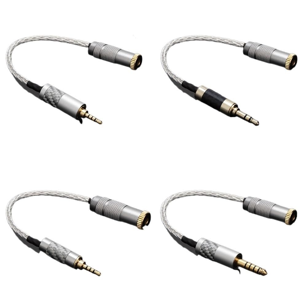 Cable adaptador de auriculares estéreo macho de 2,5/3,5/4,4 mm a hembra equilibrado de 2,5 mm (3,5 4 polos a 4,4 F, 15 cm)