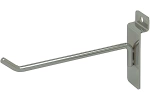 Econoco Slatwall Hooks 6 inch Chrome Deluxe Hooks for Versatile Display
