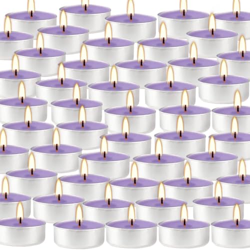 Pliadvbu 546 100 Pack Tea Lights Scented Candles Set, Lavender Mini Votive Candles Bulk cover