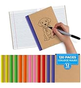 Rosmonde Caderno de composição pautado amplo pacote com 5, 200