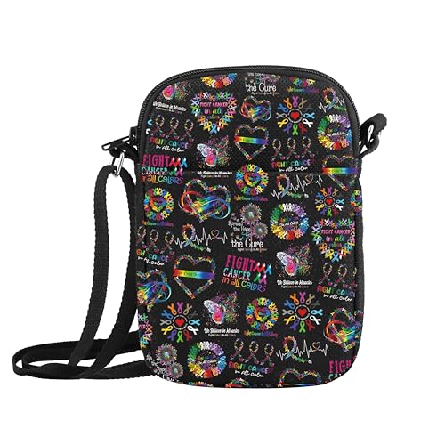G2TUP Cancer Awareness Gift Fight Cancer Ribbon Crossbody Bag Cancer Survivor Travel Bag Cancer Warrior Gift