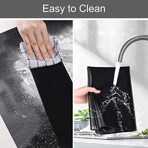 Ewen Silicone Mats For Kitchen Counter - 23.6"X23.6" Large Coffee Mat Cooking Mat, Heat Resistant Mat Under Air Fryer, Toaster Oven, Microwave, Coffee Maker, Grill, Cutting Board, Black #TOP4