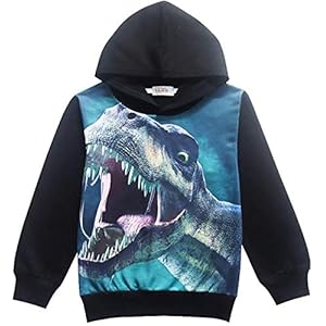 Boys Sweatshirts Dinosaur Hoodie Tops Toddler Hooded T-Shirts Casual Hoodies Long Sleeve Outdoor Outfit