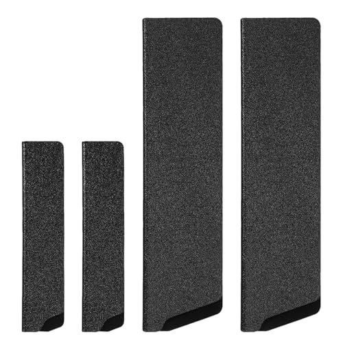 IMIKEYA Étui à couteaux 4 pièces - Étui universel portable 5/8 po en plastique noir floqué - Protection anti-rayures pour lame de couteau de chef, hachoir et autres couteaux de cuisine - Rangement