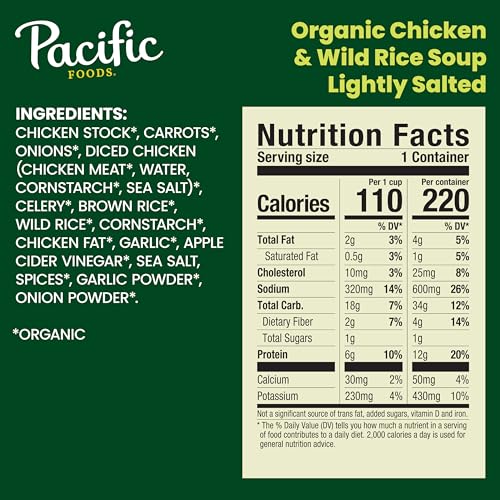 Image of Pacific Foods, Soup Chicken Wild Rice Low Sodium Organic, 16.3 Ounce (Pack of 2)