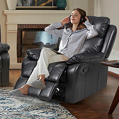 Bestmassage Recliner Chair Leather Sofa Recliner Couch Manual Reclining Home Theater Seating Manual Recliner Motion For Living Room Furniture #TOP1