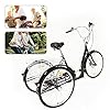 26" 3 Wheel Adults Classic Car Tricycle Bike Adult Bicycle Trike Cruise Bikes, for Adults Cruise Bikes with Basket for Elderly High-Carbon Steel,with Saddle 6 Speed Shift Adult Tricycle #4