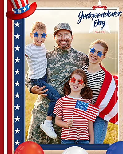 Konohan 6 Pairs Rimless Star Shape Sunglasses Transparent Blue Red 4th of July Personality Sun Glasses Bulk Independence Day Cool Glasses Trendy Star Sunglasses for Women Men Pentagram Eyewear Party2