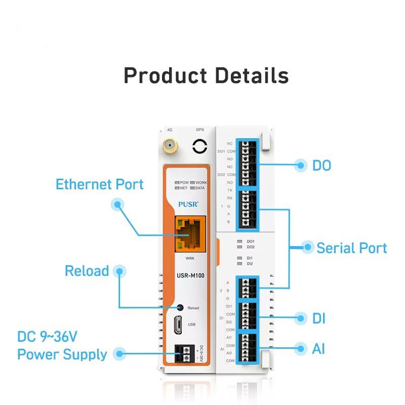 Extensor celular LTE Cat4 USR-M100 con computación perimetral y MQTT 4