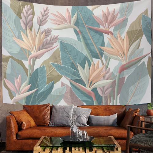 Tapiz de pared decorativo de 150x130cm y tela de plantas tropicales para salón y dormitorio
