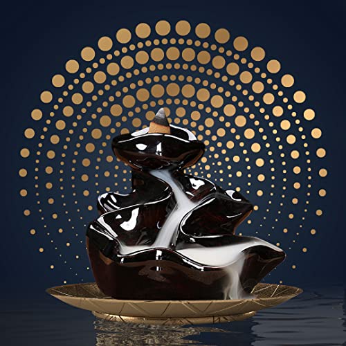 Inscents Stream AS-SEEN-ON-TV Ceramic Incense Holder Cone Burner with Backflow Design Ornament Home Decor Aromatherapy for Spa Office Bedroom Yoga +50 pcs Essential Scented Incense Cones by INSCENTS WATERFALL - Used condition - Image 3