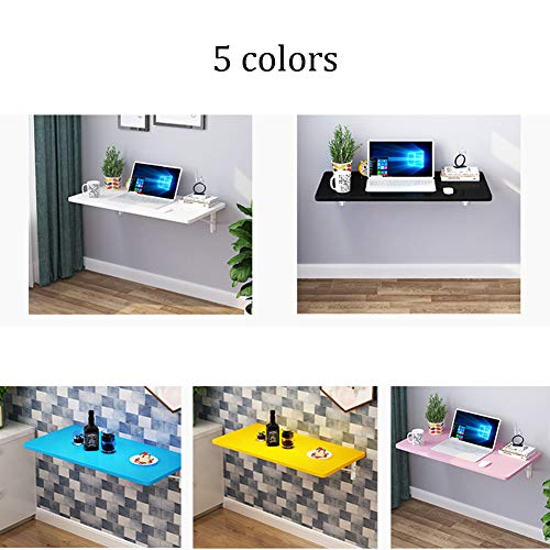 Bureau d'ordinateur de chambre rabattable pour petit espace rose