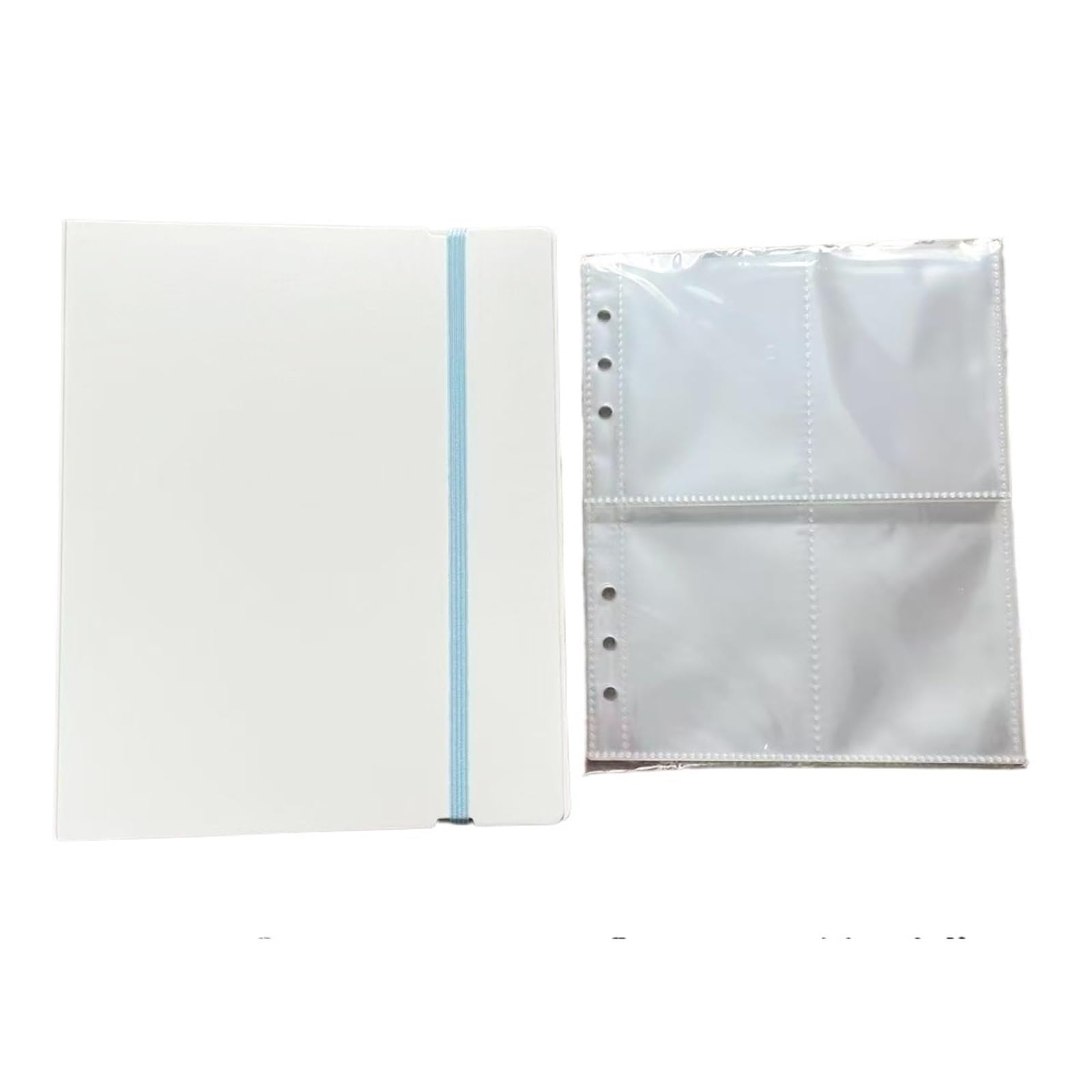 Photo Albums A5 Photocard Binder Cover Photo Album Simple Collect 3inch Idol Card Storage Loose-Leaf(White set)