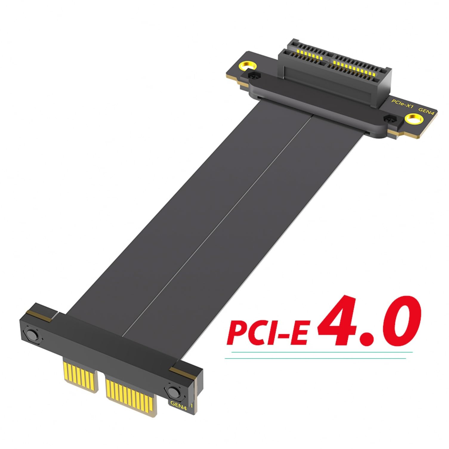 KAGAUOAS PCIe 4.0 X1 Riser Express Cable, 10cm, 90Degree Dual Right Angle, for PCIe M.2, Firewire, USB, Sound Card etc Extension Cable