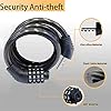 Combination Bike Cable Lock - 4 Digit, 32 inch Long Coiled Security Resettable Cable Lock, Anti-Theft Accessories for Mountain Bike, Road Bike, Electric Bicycle, Scooter #1