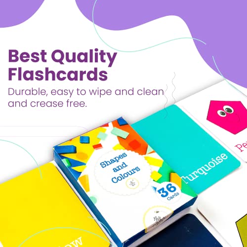 Image of Shapes & Colors | 36 Laminated Anti-Glare Flash Cards | Montessori Inspired Fun & Easy to Learn Toys for Kids