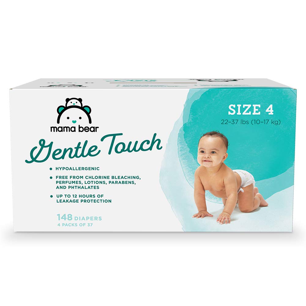 Amazon Brand Mama Bear Gentle Touch Diapers Hypoallergenic Size 4  | amzdealz