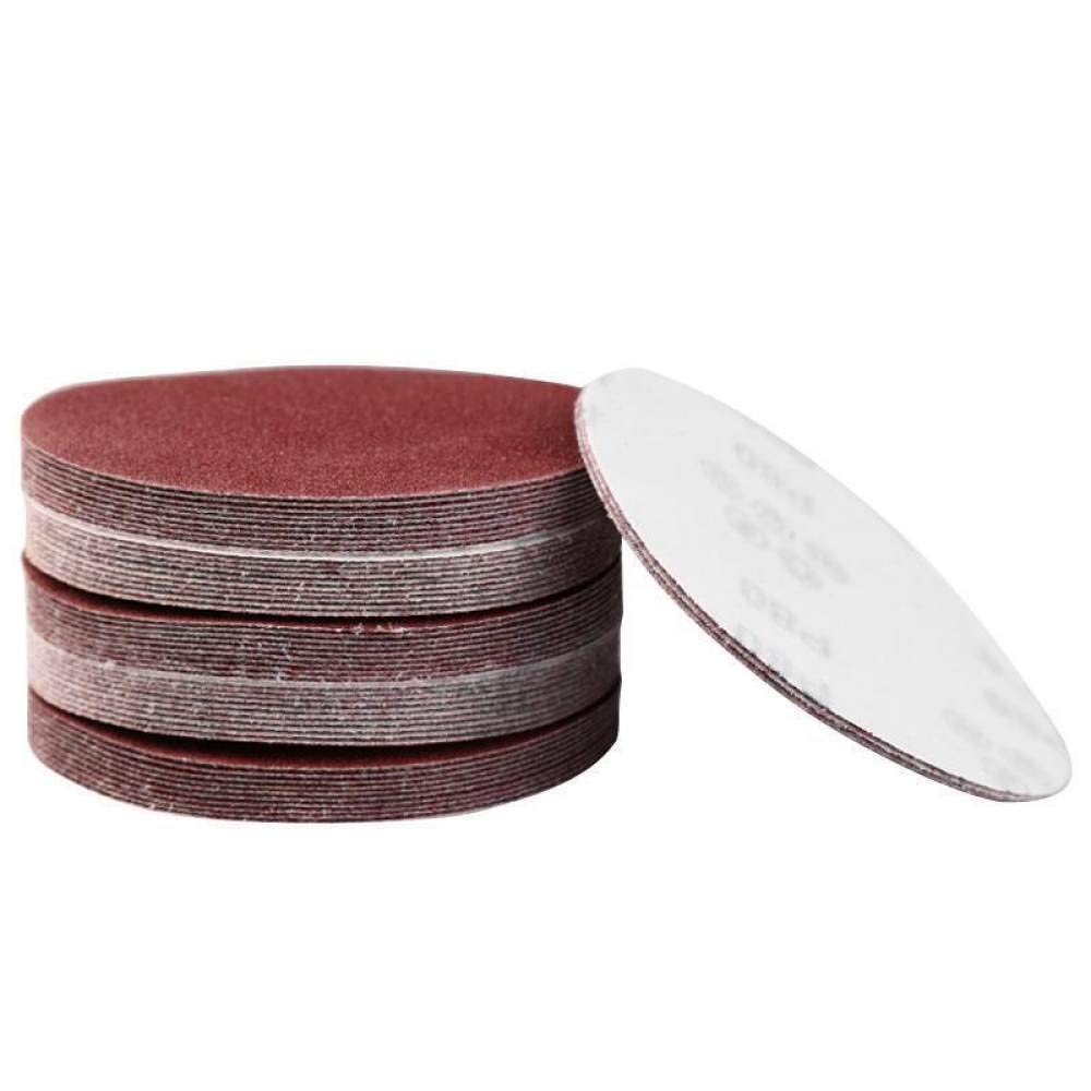 100 Pezzi di Carta vetrata Rotonda Rossa, Carta abrasiva autoadesiva per levigatrice 5"125 mm grane 40-2000,100 Pezzi, 320#